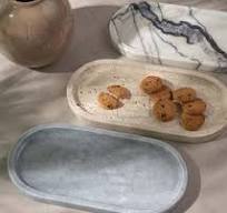 Bandeja ovalada de travertino de 10" x 5" - Organizador de ...