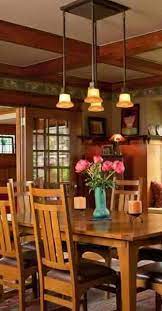 So Much To Love About This Craftsman Style Dining Room From The Cauffered Ceiling And C Craftsman Style Homes Craftsman Style Decor Mission Style Furniture