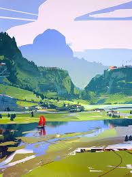 Common mistakes with painting water. Sparth Landscape People Digital Art Nature Mountains Lake Water Hd Wallpaper Wallpaperbetter