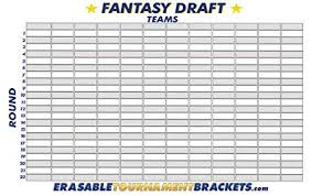 Zieglerworld Reusable Fantasy Football Draft Board Chart Kit Holds Up To 12 Teams 22 Rounds Marker