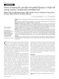 Pdf Home Screening For Sexually Transmitted Diseases In High Risk Young Women Randomised Controlled Trial