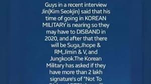 Petition Not To Disband Bts Change Org