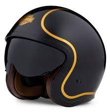 98174 20ex Harley Davidson Helmet M06 Boogie 3 4 Black Gold At Thunderbike Shop