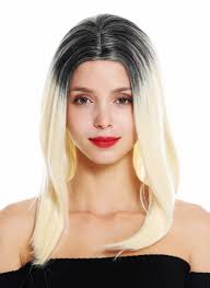 Ombre blond zu günstigen preisen. Perucke Lang Glatt Mittelscheitel Ombre Schwarz Blond Gfw2468 613 1