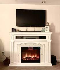 They looked pretty amazing… even without the paint done or crown molding installed. 62 White Tile Grand Electric Fireplace Big Lots