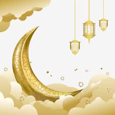 إطارات عربية إسلامية ذهبية مع هلال السحب وفوانيس أيقونات الذهب أيقونات الغيوم جميلة Png والمتجهات للتحميل مجانا
