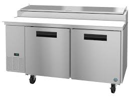 A lower shelf provides additional storage space. Pr67a Pizza Prep Table Refrigerator Two Section With Stainless Doors