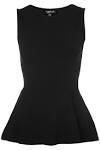 Peplum Tops Shirts: White, Black bebe