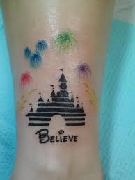 Castle And Fireworks Disney Inspired Tattoos Disney Tattoos Firework Tattoo