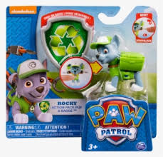 The paw patrol pups are playing on the beach when they discover sea turtle hatchlings. Paw Patrol Action Pup Amp Rocky Action Pack Pup And Badge Transparent Png 1014x1014 Free Download On Nicepng