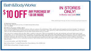 10 Off 30 At Bath Body Works Coupon Via The Coupons App Printable Coupons Free Printable Coupons Bath And Body Works