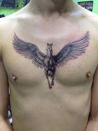 Great pegasus pictures stonework style colored tattoo of pegasus horse statue medium size black ink back tattoo of pegasus horse Pegasus Chest Tattoo Pegasus Tattoo Tattoos Tattoo Pegasus