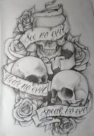 Hear No Evil See No Evil Speak No Evil Skulls Svg See No Evil Hear No Evil Speak No Evil Evil Tattoos Evil Skull Tattoo Evil Tattoo