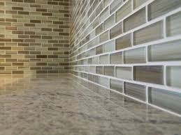Sublime Brown Beige And White Hand Painted Glass Mosaic Subway Tile For Kitchen Backsplas Glass Subway Tile Kitchen Backsplash Designs Backsplash Tile Design