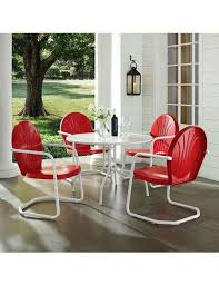 Griffith Metal Five Piece Outdoor Dining Set Gardener S Supply In 2020 Retro Patio Furniture Patio Furniture Deals Outdoor Dining Set