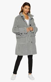 Silver High Neck Teddy Borg Coat