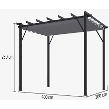Sojag pergola florida aluminium/textil 350 cm x 350 cm x 2350 cm natur/braun. Pergola Aluminium Habrita Anthracite 12m2 With Shade Canvas 280gr
