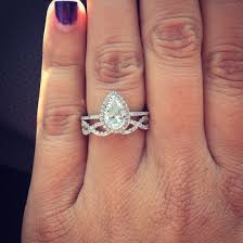 Pear Engagement Ring With Infinity Band Pear Engagement Ring Infinity Ring Wedding Classic Wedding Rings