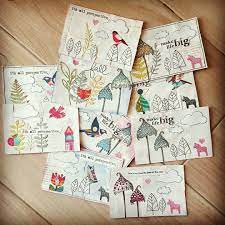 Handmade Postcards For Ihanna S Diy Postcard Swap Fall 2018 Diypostcardswap Ihannaswap Autumn Diy Postcard How To Make Paper Postcard