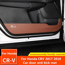 4pcs car door pu leather anti kick pad sticker door protection side edge film for honda crv cr v 2017 2018 interior accessories honda crv door protection honda