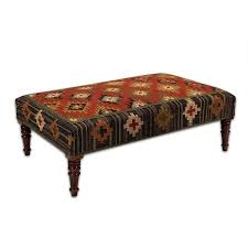 Kilim Jute Coffee Table Ottoman Wood Legs Kilim Ottoman Ottoman Table Ottoman Coffee Table