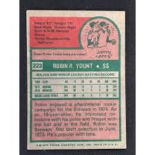 494 results for robin yount rookie topps. Sold Price 1975 Topps Robin Yount Rookie Card March 3 0121 5 00 Pm Edt