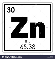 Zinc Chemical Element Periodic Table Science Symbol Stock