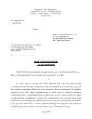 A position paper on information problem solving, american. Position Paper Respondent Republic Of The Philippines Department Of Labor And Employment National Capital Region North Sector Quezon City Mr Nag Awol Course Hero