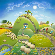 Official Picture Of The Tour De Yorkshire 2016 Http Lucypittaway Co Uk Collections Cycling And Le Tour Peinture Naive Peinture Paysage