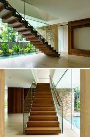 This Singaporean House Completely Opens Up To The Backyard Modern Staircase Glass Railing Stairs