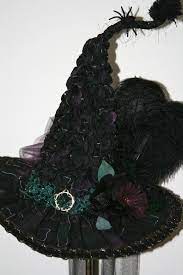 Extraordinary Silk Witch Hat By Studio Sisu Plum Hunter Green Vintage Millinery Austrian Crystals Witches Handmade Witch Hat Witch Hat Vintage Millinery