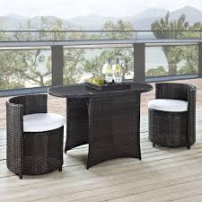 Amazon Com Lexmod Katonti 3 Piece Outdoor Wicker Patio Set With 2 Chairs And 2 Tables Patio Lawn Gard In 2020 Wicker Patio Set Outdoor Dining Set Patio Dining Set