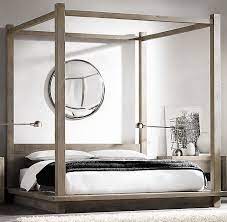Host a masterpiece of beautiful bedroom decorating ideas youll love get inspired with dozens of rustic bunk bed customizable heights storage nailheads stocked fabrics ready for delivery. Rh S Reclaimed Russian Oak Four Poster Bed Grey Handcrafted Of Solid Reclaimed White Oak Timbers From Brown Furniture Bedroom Canopy Bedroom Bedroom Collection