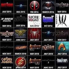 Superhero Movie Chart Shows Film Line Up For The Next 4 Years Geektyrant Superhero Movies Upcoming Superhero Movies Superhero