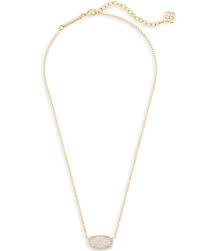 Elisa Gold Pendant Necklace In Drusy Kendra Scott