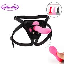 10 Speed Silicone Strap On Harness Dildo Vibrator