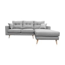 Malaysia contemporary designer sofa set. Mooi L Shape 3s Sofa Frontal View Right Side Light Grey Promo Moredesign Com