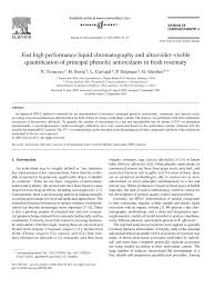 Zhanpeng shang, lulu xu, yao xiao, wei du, rong an Pdf Fast High Performance Liquid Chromatography And Ultraviolet Visible Quantification Of Principal Phenolic Antioxidants In Fresh Rosemary
