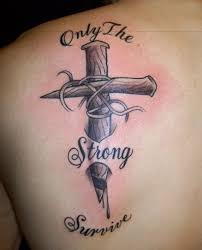 There are 318 bible verse tattoo for sale on etsy, and they cost $7.75 on average. Ripped Skin Cross Tattoo With Lettering