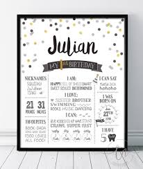 Black And White Sign Board Black And Gold Black And White Birthday Board Monochrome Confetti Milestone Poster Boy 1st Birthday Stats Party Decor Personalized Printable Milestone Poster 1st Boy Birthday Birthday Messages