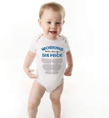 Amazon Com Working On My Six Pack Funny Baby Boy Bodysuit Or Shirt Funny Baby Gifts Baby Graphic Tee Workout Buddy Partner Cute Baby Gift For Mom Dad Handmade Products