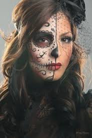 Ideen Sugar Skull Schminke Frau Halfte Des Gesichts Kostum Karneval Halloween Fasching Schminken Halloween Gesicht Schminken Schminkzeug