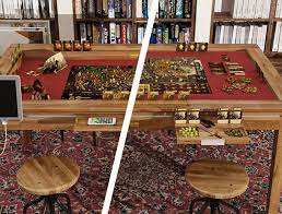 The table only adds to the magnificence of this set and can transition from a game table with black felt to a solid top for dining. The Megan Board Game Table By Geeknson Team Kickstarter