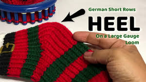 There is choice of socks, arm warmers or leg warmers. Best Loom Knit Sock Heel German Short Rows On Large Gauge Loom Loom A Hat Youtube