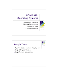 Review For Memory Management Operating Systems Comp 310 Docsity