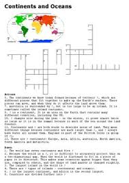 This continent has a country famous for football. Continents And Oceans Crossword By Steven S Social Studies Tpt