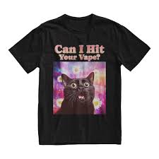 Can I Hit Your Vape Funny Cat Meme Tshirt - Etsy