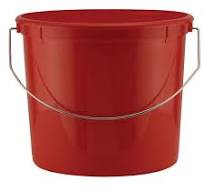 5 Qt. Red HDPE Heavy-Duty Leaktite® Pail with Plastic-Reinforced Rim