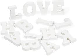 The players use these letters to make up words (nouns). Amazon Com Genie Crafts White Wood Letters 54 Piece Standing Wooden Alphabet And 2 Symbols A Z Marquee Letters 1 38 X 3 13 X 0 6 Inch 3d Decor For Wedding Birthday Party Home