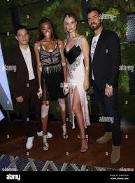 Photo by: John NacionSTAR MAXIPx 2018 81418 Rami Malek, Winnie Harlow,  Rosie Huntington-Whiteley and Justin Theroux at INTERSECT By Lexus Preview  Event in New York City Stock Photo - Alamy